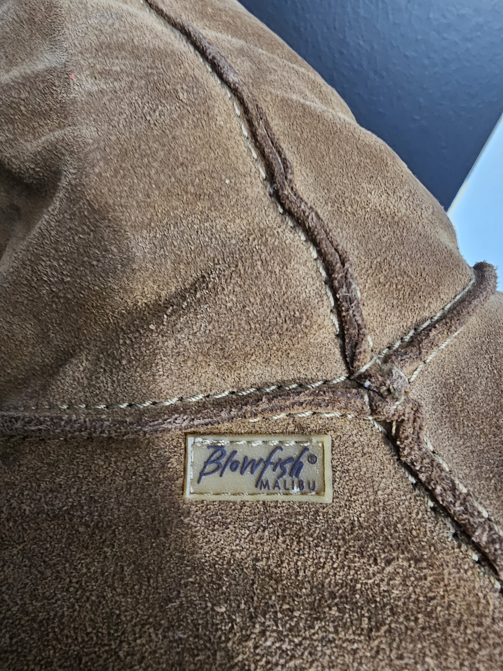 Blowfish Over-the-Knee Suede Boots in Tan with Shearling Trim - Picture 5 of 5
